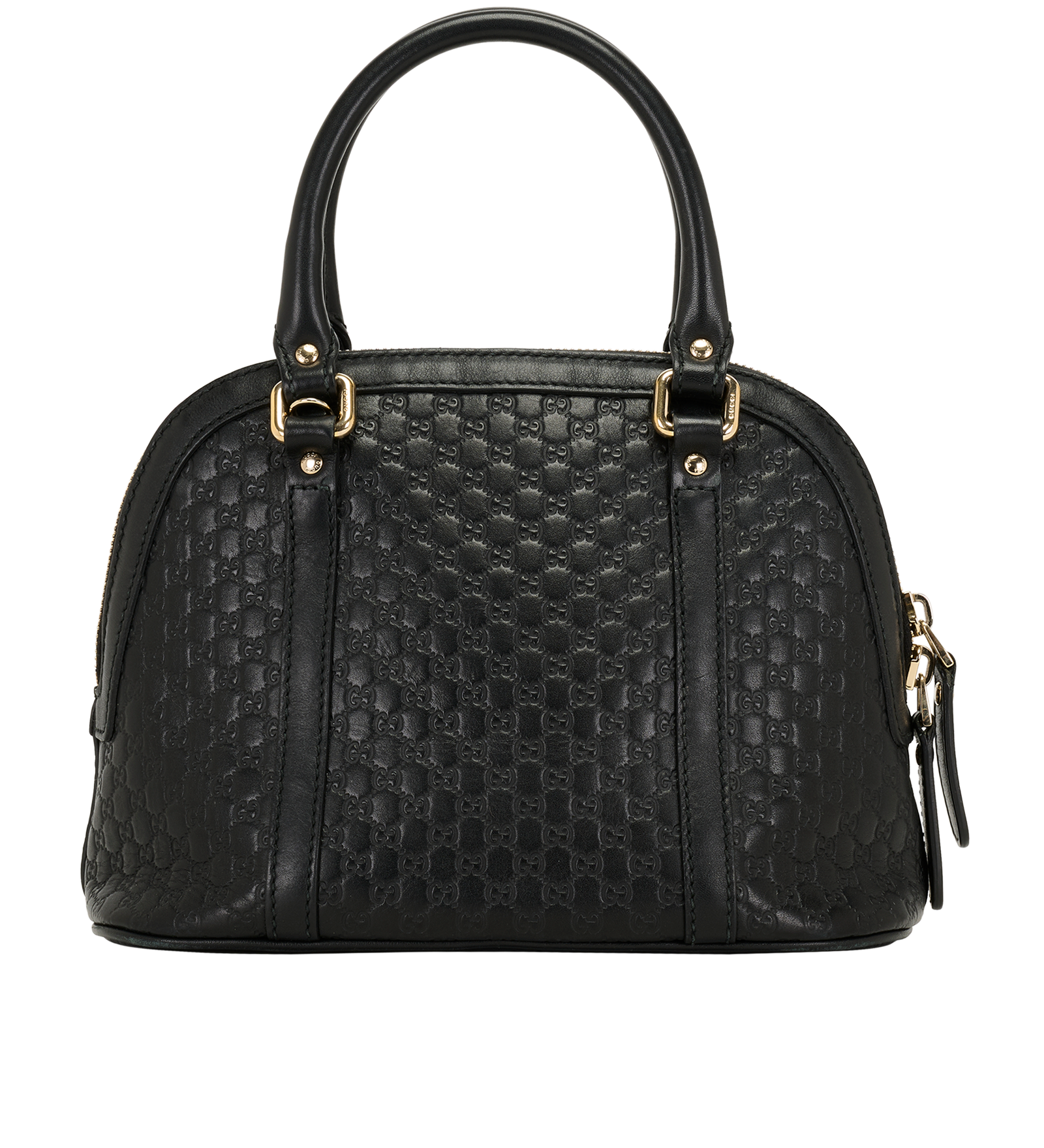 Mini Microguccissima Dome Bag, &pound;450, Handbags, Black, Leather, Back view